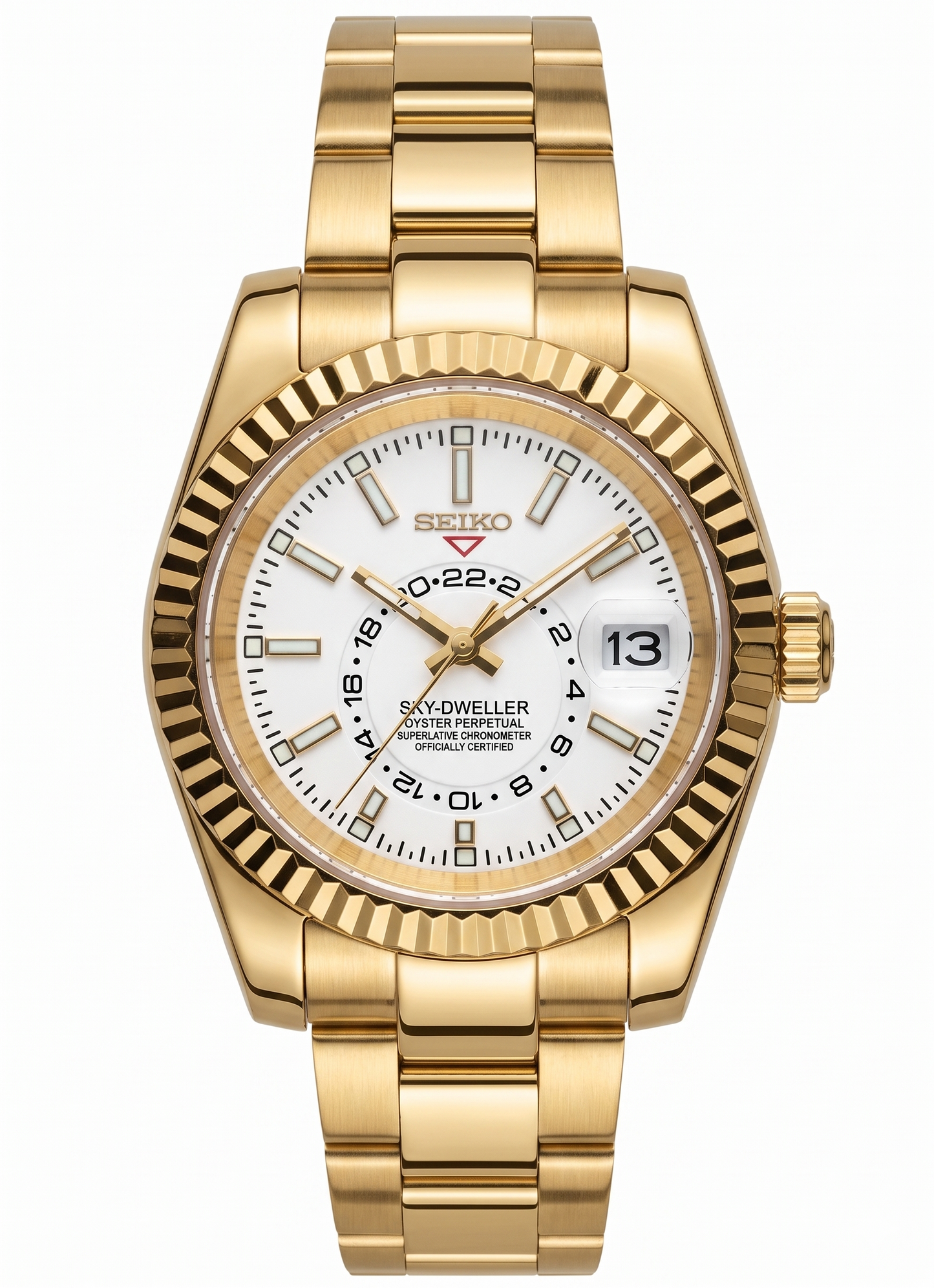 Sky-Dweller Gold "White" - Reloj personalizado con acero inoxidable 316L y cristal de zafiro | XP Watch Co.