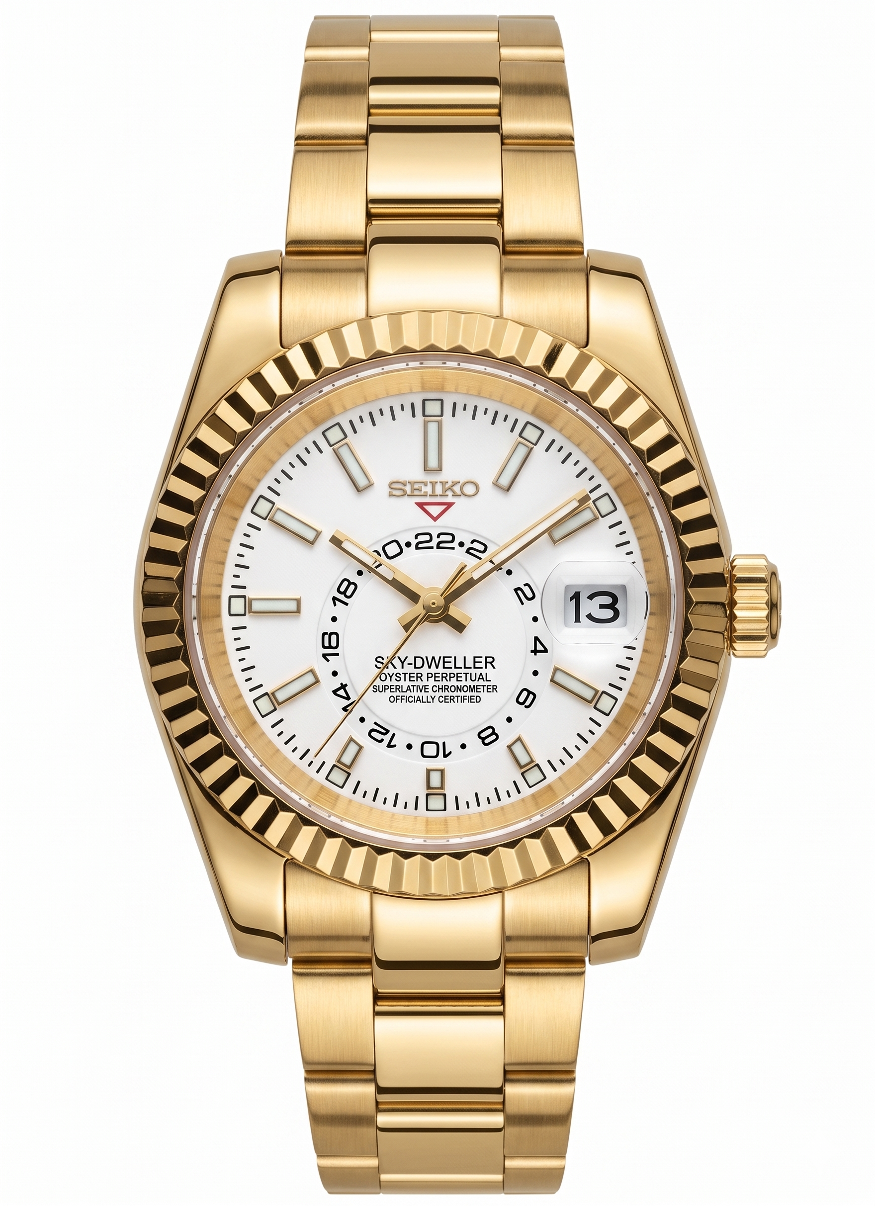 Sky-Dweller Gold "White" - Reloj personalizado con acero inoxidable 316L y cristal de zafiro | XP Watch Co.