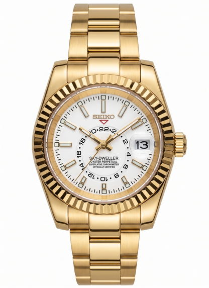 Sky-Dweller Gold "White" - Reloj personalizado con acero inoxidable 316L y cristal de zafiro | XP Watch Co.