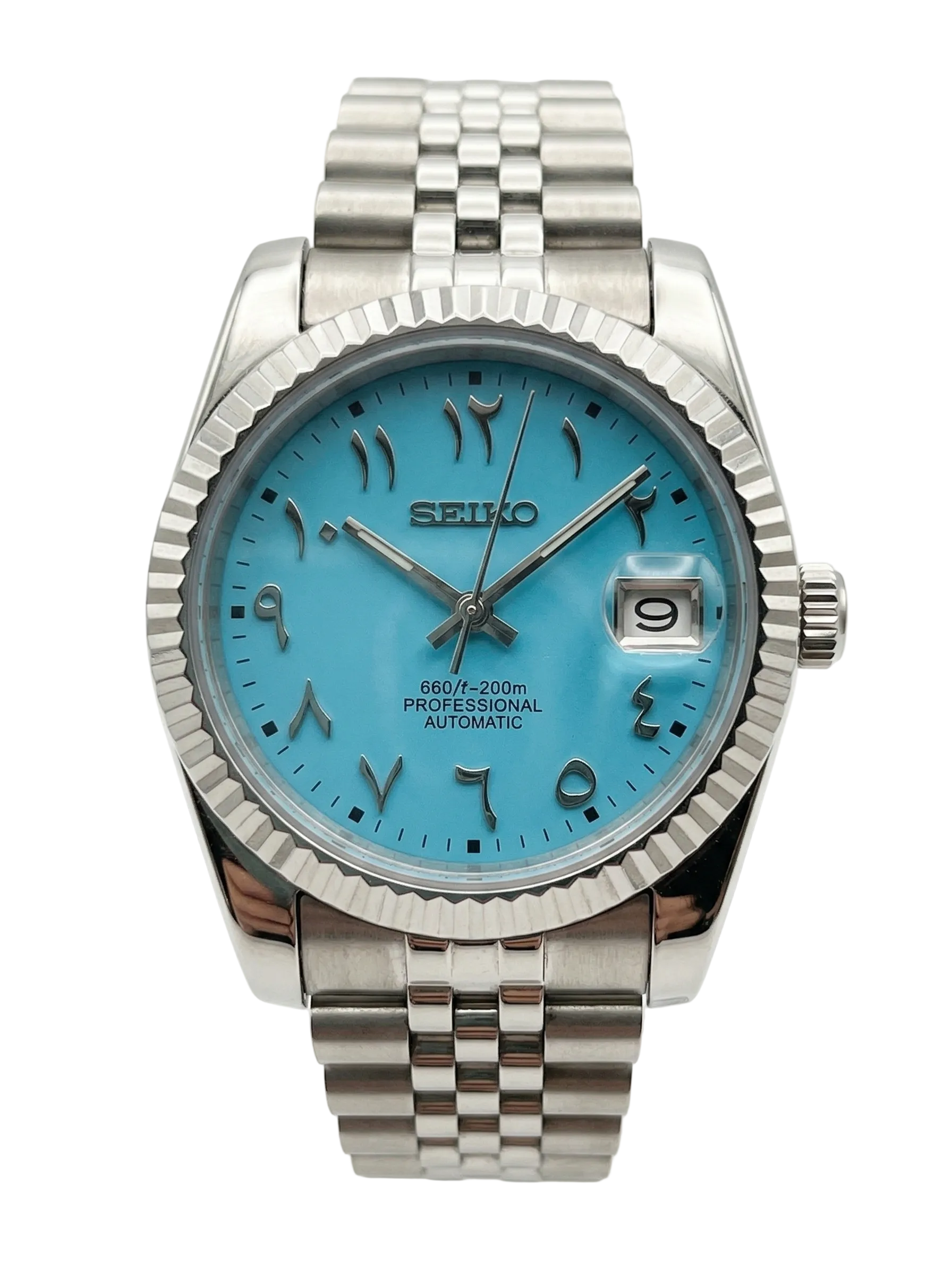 DJ-Fluted "Tiffany" Árabe con movimiento NH35, cristal zafiro y acero 316L | XP Watch Co.