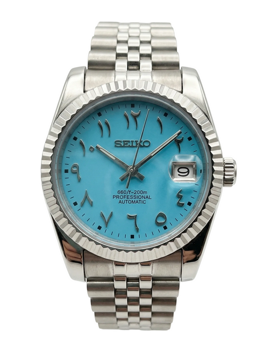 DJ-Fluted "Tiffany" Árabe con movimiento NH35, cristal zafiro y acero 316L | XP Watch Co.