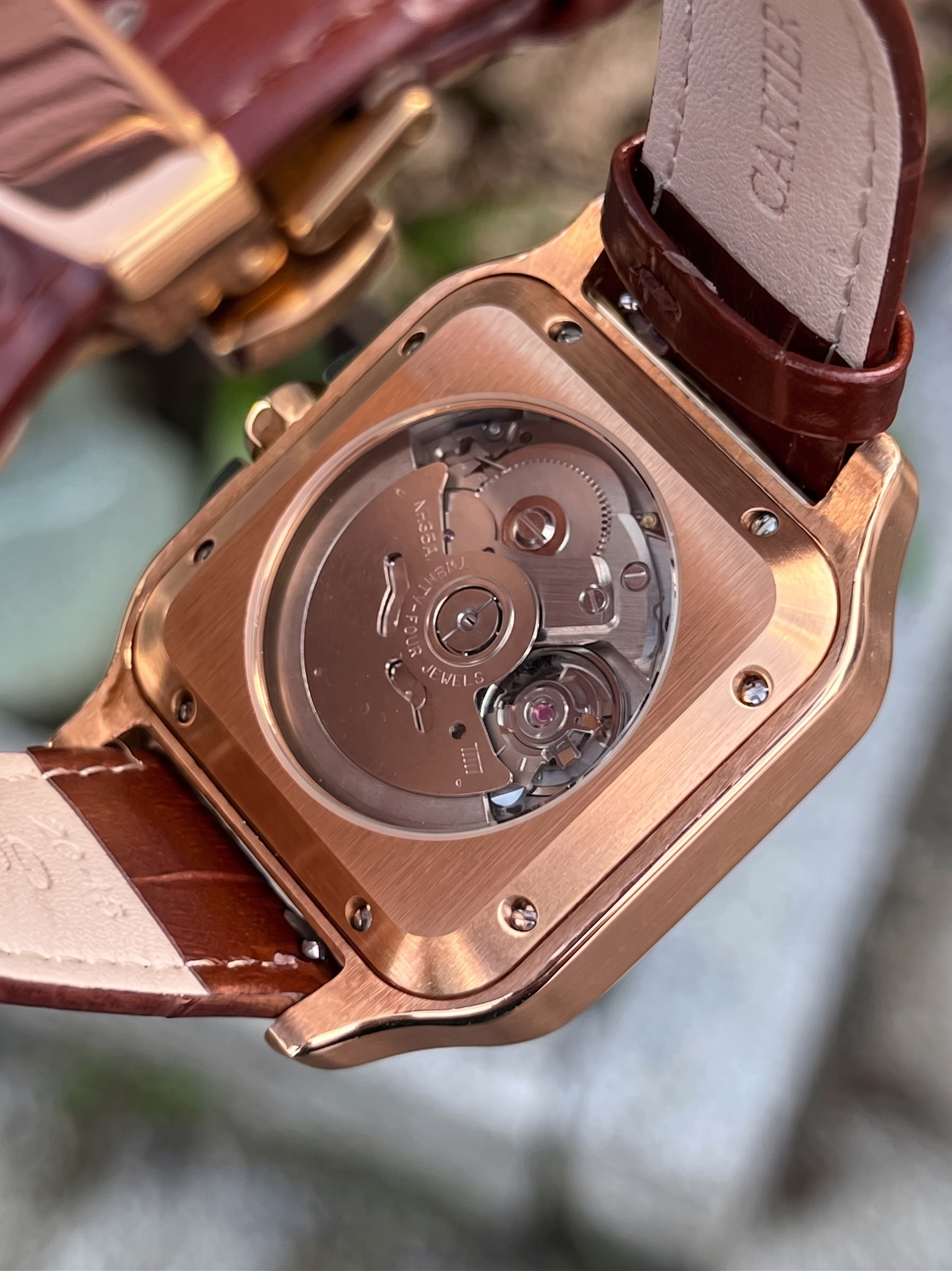 Santeiko Mod "Rose Gold White Roman" Leather - Reloj personalizado con movimiento NH35 y cristal de zafiro | XP Watch Co.