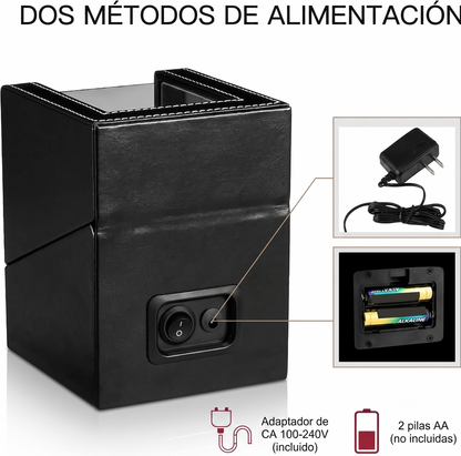 Enrollador Automático 2 Relojes | Motor Japonés Mabuchi | Cuero | CA o Batería - caja en cuero negro | XP Watch Co.