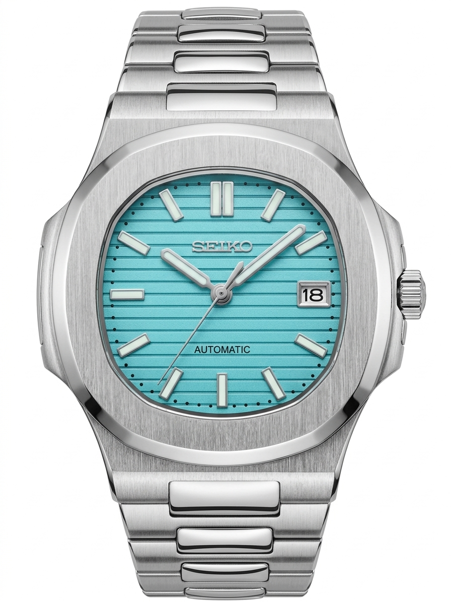 Nautic Mod "Tiffany Blue" - Reloj personalizado con movimiento automático NH35 y cristal de zafiro | XP Watch Co.