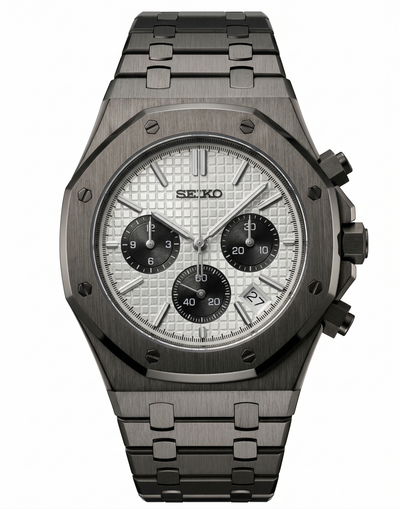 ROAK Chronograph "Black Panda" - Reloj personalizado con cronógrafo VK63 y acero inoxidable 316L | XP Watch Co.