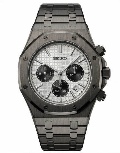 ROAK Chronograph "Black Panda" - Reloj personalizado con cronógrafo VK63 y acero inoxidable 316L | XP Watch Co.