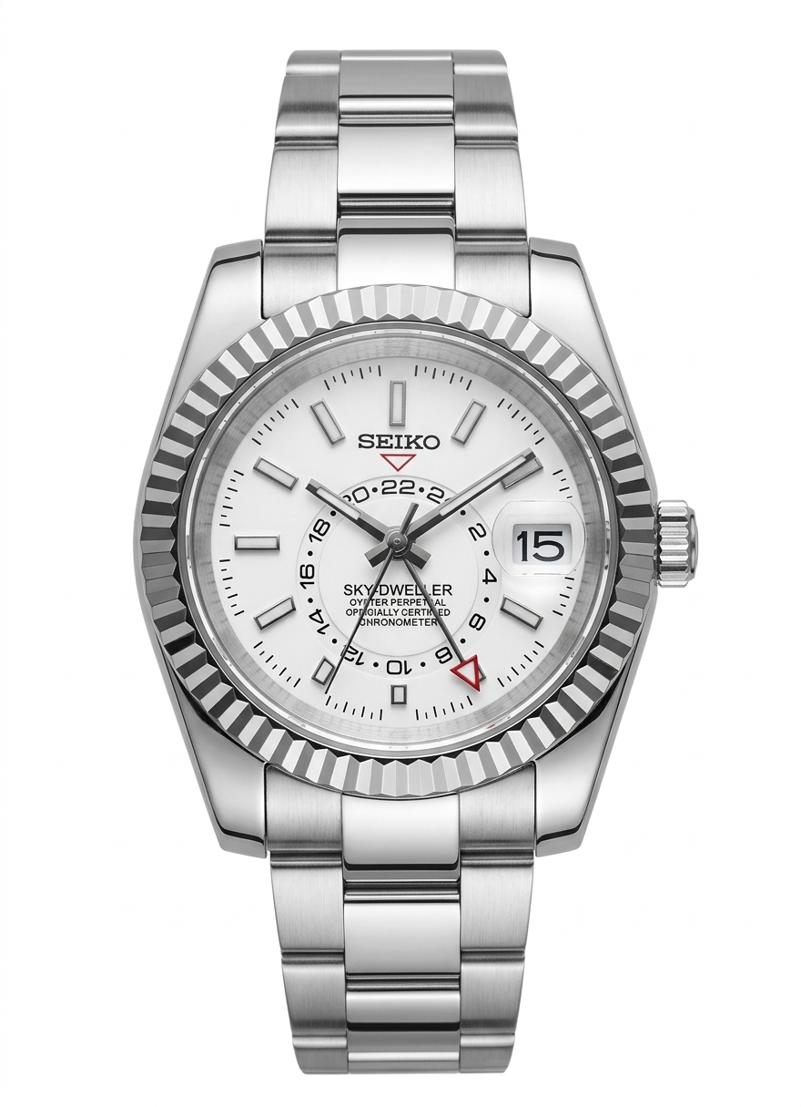 Sky-Dweller "Blanco" con movimiento NH70, cristal zafiro y acero 316L | XP Watch Co.