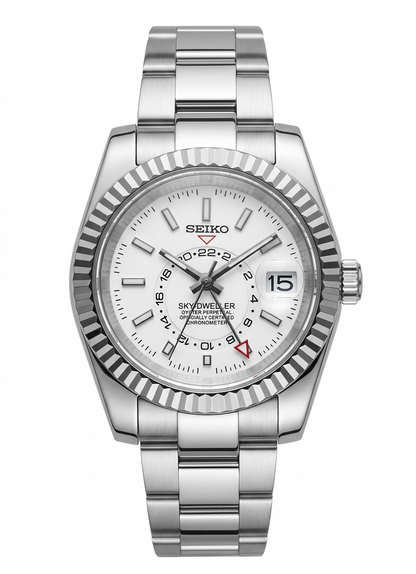 Sky-Dweller "Blanco" con movimiento NH70, cristal zafiro y acero 316L | XP Watch Co.