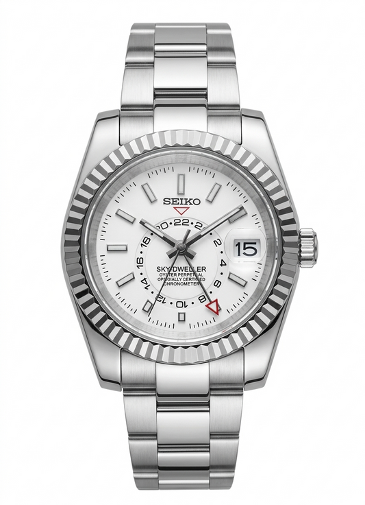 Sky-Dweller "Blanco" con movimiento NH70, cristal zafiro y acero 316L | XP Watch Co.