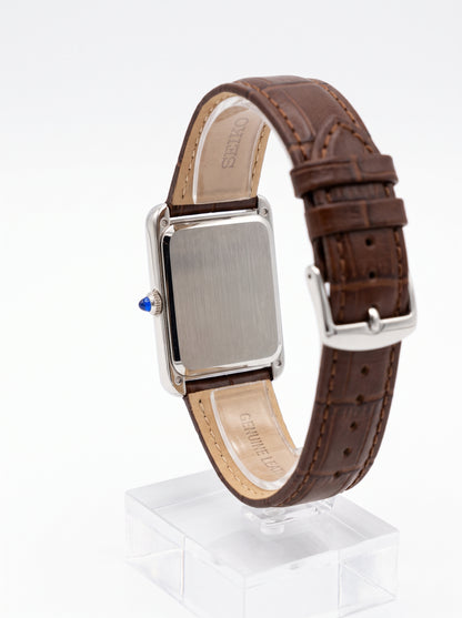 Santeiko Tank Chocolate Vintage - Reloj personalizado con cristal de zafiro | XP Watch Co.