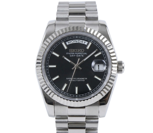 Reloj Automático XP Mod XP Mod DD-President "Black" con movimiento NH35, cristal zafiro y acero 316L | XP Watch Co.