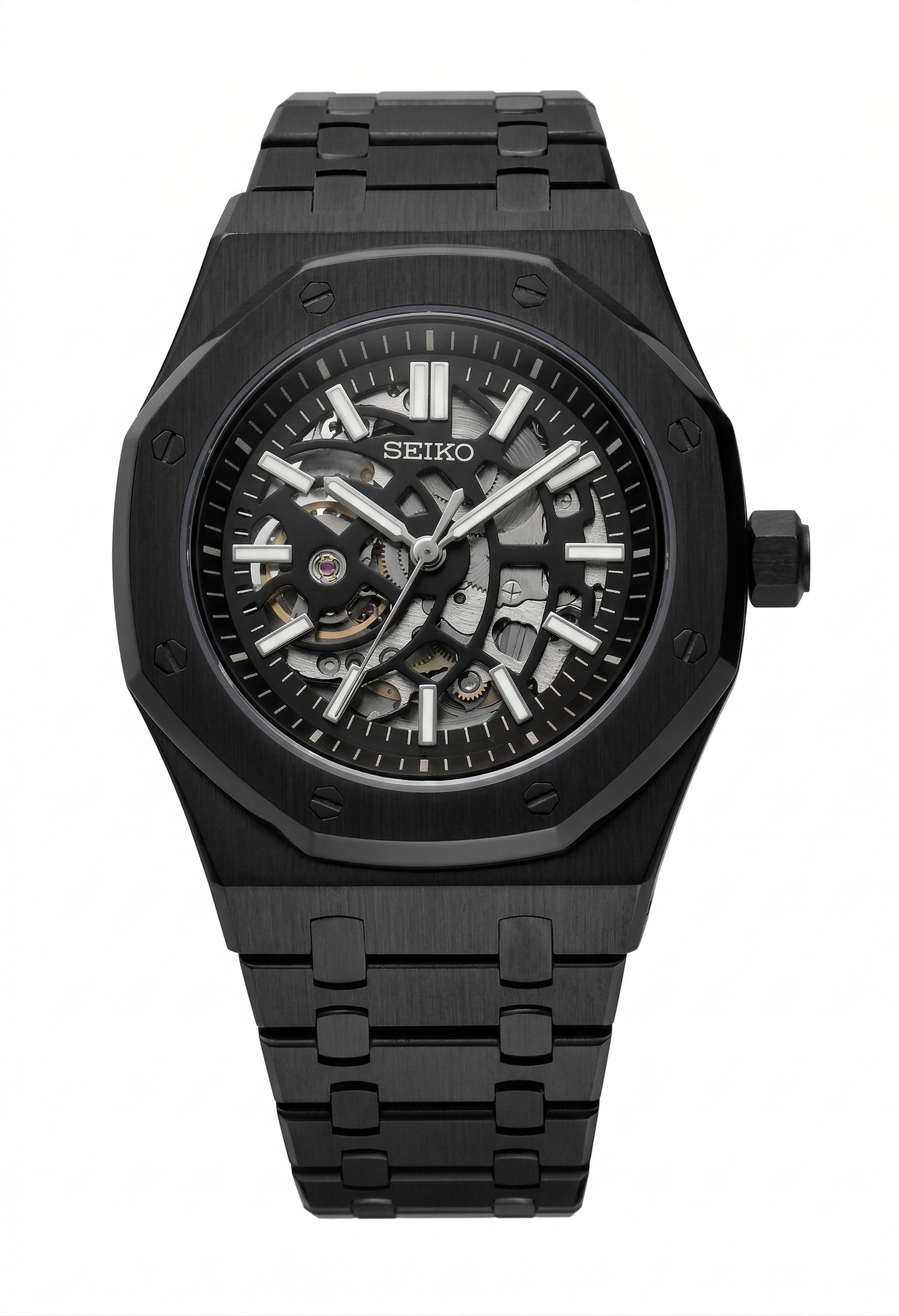 ROAK "Skeleton Black" - Reloj personalizado con movimiento automático NH35 y acero inoxidable 316L | XP Watch Co.
