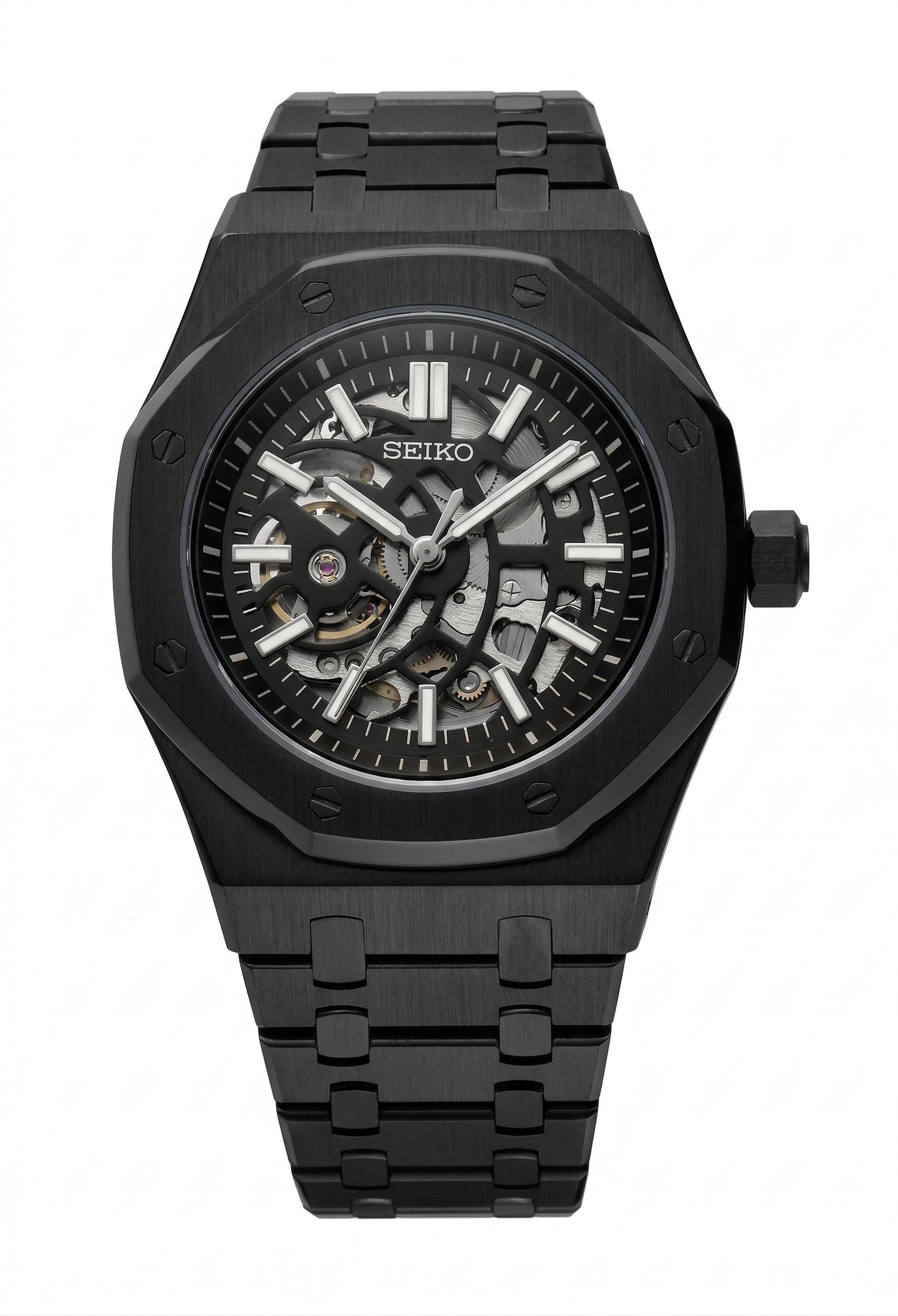 ROAK "Skeleton Black" - Reloj personalizado con movimiento automático NH35 y acero inoxidable 316L | XP Watch Co.