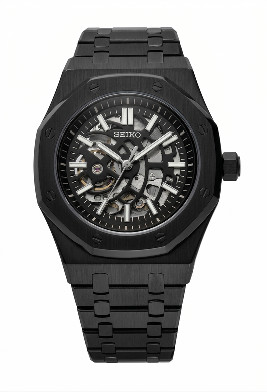 Reloj Automático XP Mod XP Mod ROAK "Skeleton Black" diseño esqueleto con movimiento NH70 automático y acero 316L | XP Watch Co.