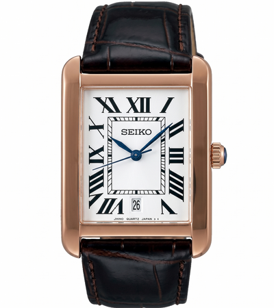 Santeiko Tank Rose Gold Vintage - Reloj personalizado con cristal de zafiro y acero inoxidable | XP Watch Co.
