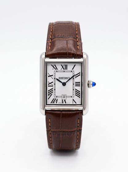 Santeiko Tank Chocolate Vintage - Reloj personalizado con cristal de zafiro | XP Watch Co.