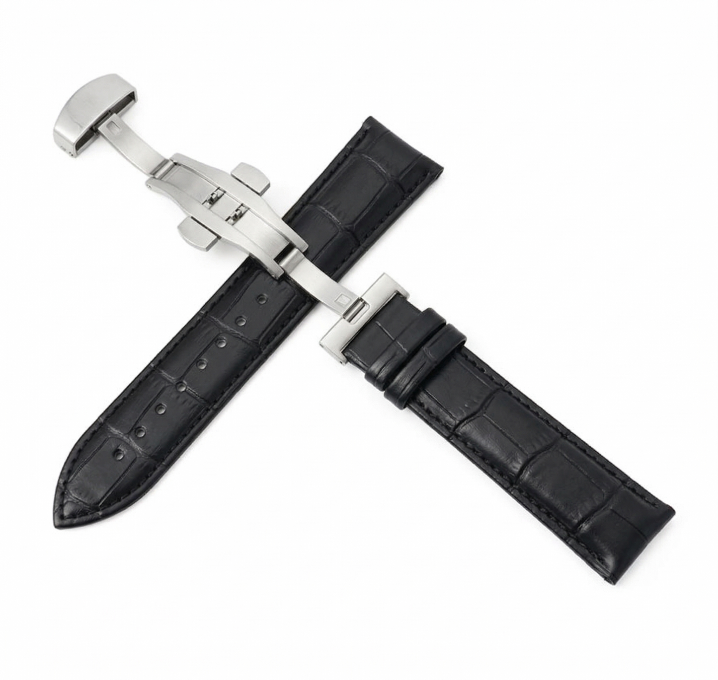 Grandko Strap - Cuero negro con cierre desplegable acero 316L, compatible con movimiento NH70 | XP Watch Co.