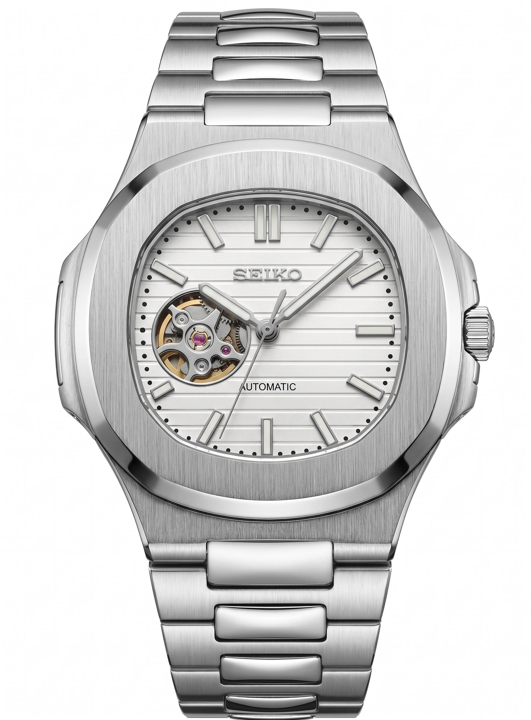 Nautic "Open Heart" White - Reloj personalizado con movimiento automático NH35 y cristal de zafiro | XP Watch Co.