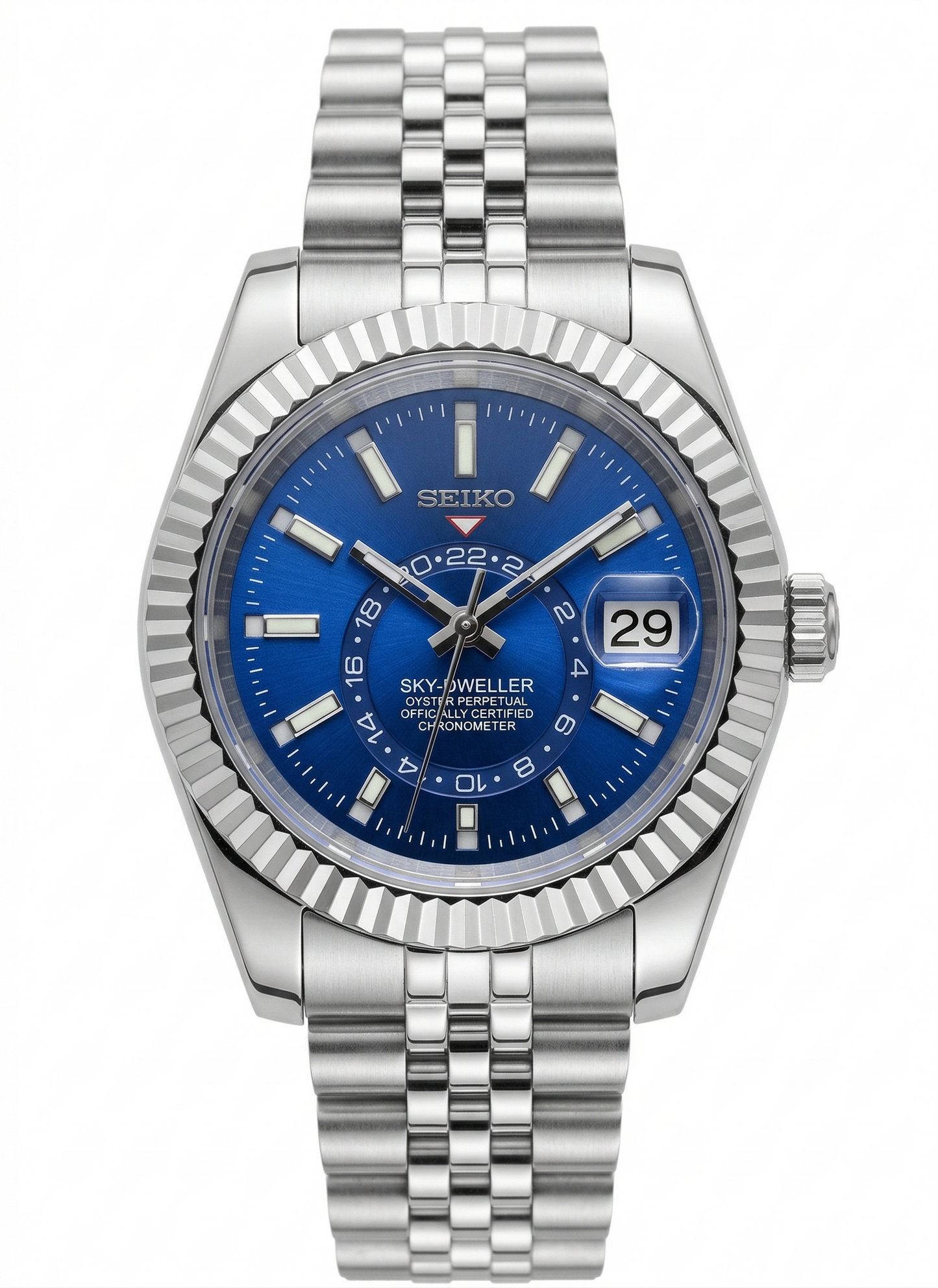 Sky-Dweller "Azul" con movimiento NH35, acero 316L, cristal zafiro, reloj automático | XP Watch Co.