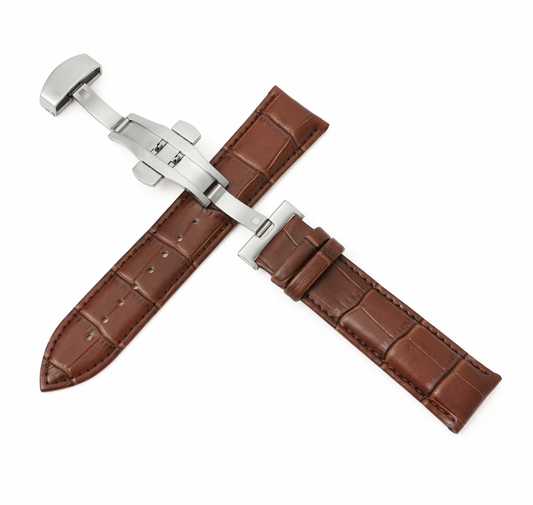 Grandko Strap - Cuero en acabado marrón con cierre desplegable acero 316L para movimientos NH35 | XP Watch Co.