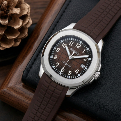 Aqua-Tropic Mod "Silver Brown" - Reloj personalizado con cristal de zafiro y acero inoxidable 316L | XP Watch Co.