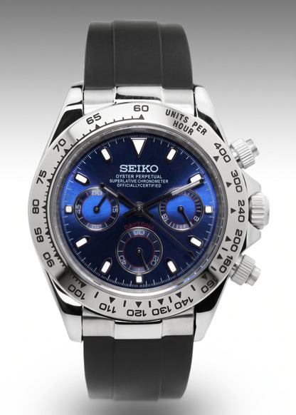 D-Racing “Ocean Blue” | Bisel Silver - Reloj personalizado con cristal de zafiro | XP Watch Co.