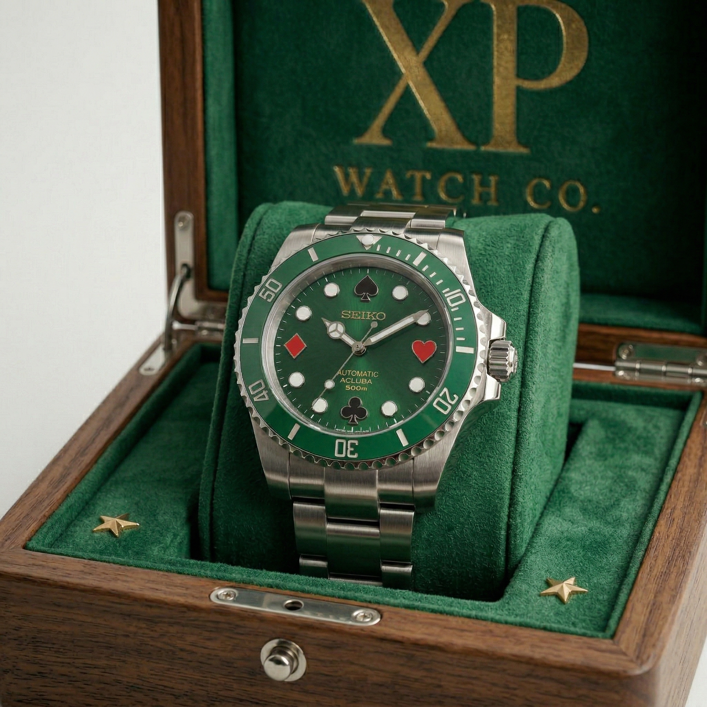 Sub-Diver "Card Master Green" con movimiento NH35, cristal zafiro y acero 316L | XP Watch Co.