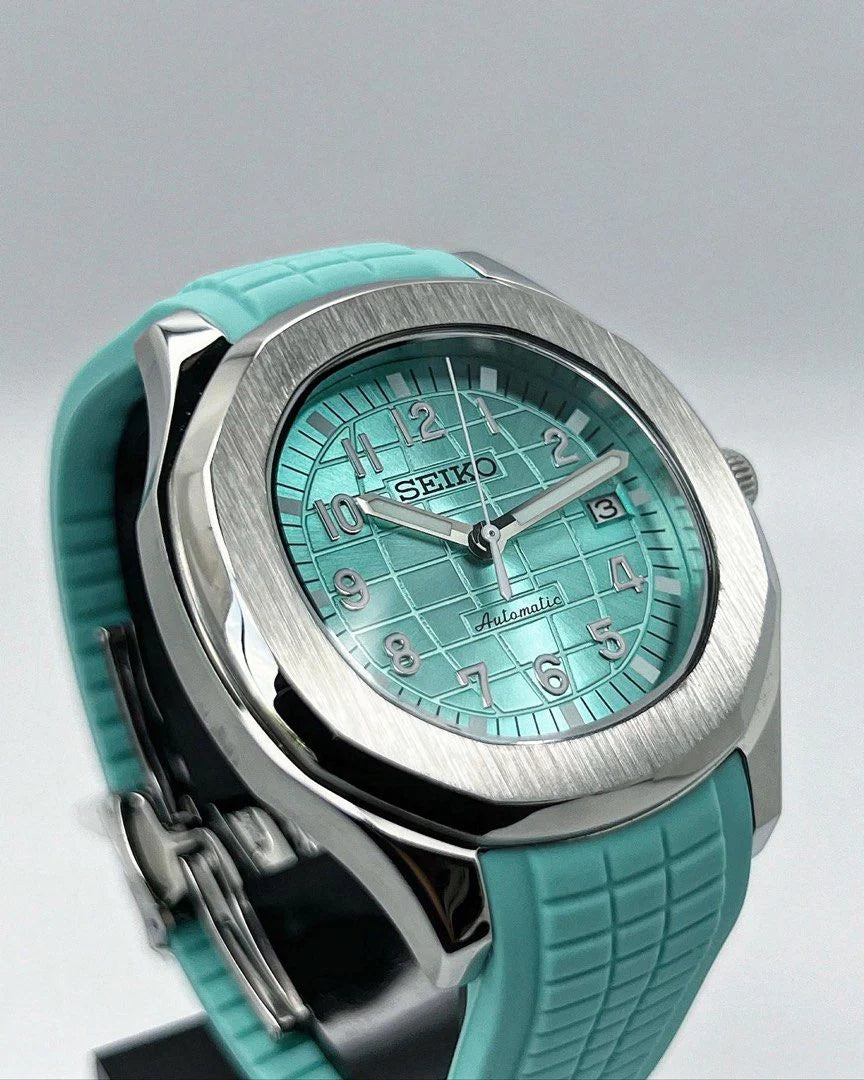 Aqua-Tropic Mod "Tiffany Blue" - Reloj personalizado con movimiento automático NH35 y cristal de zafiro | XP Watch Co.