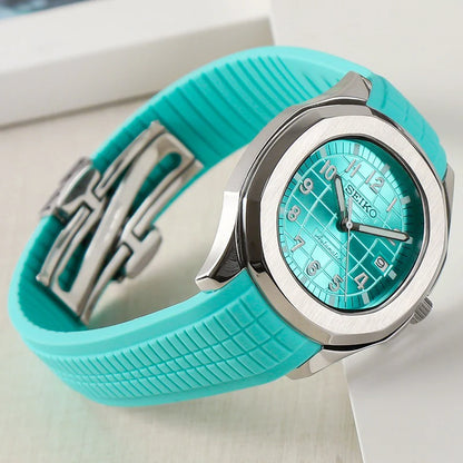 Aqua-Tropic Mod "Tiffany Blue" - Reloj personalizado con movimiento automático NH35 y cristal de zafiro | XP Watch Co.