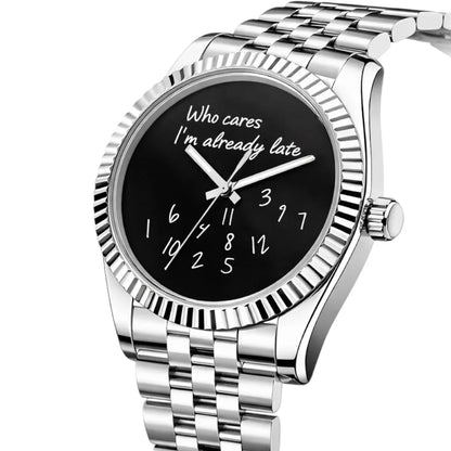 DJ-Fluted "Black" (Who Cares..) - Reloj personalizado con cristal de zafiro y acero inoxidable 316L | XP Watch Co.