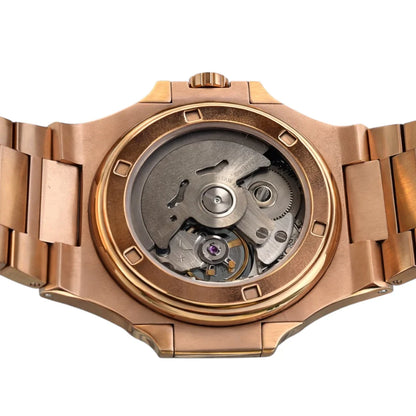 Nautic Mod "Rose Gold W/Black" - Reloj personalizado con movimiento automático NH35 y acero inoxidable 316L | XP Watch Co.