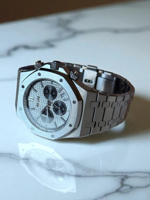 ROAK Chronograph Panda - Reloj personalizado con cronógrafo VK63 y acero inoxidable 316L | XP Watch Co.