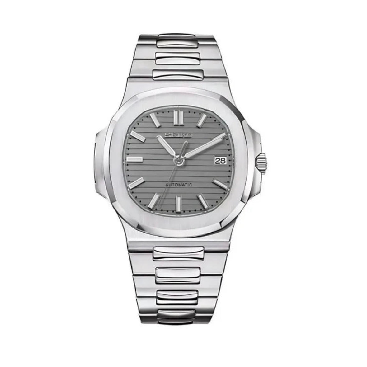 Nautic Mod "Silver Grey" - Reloj personalizado con cristal de zafiro y acero inoxidable 316L | XP Watch Co.