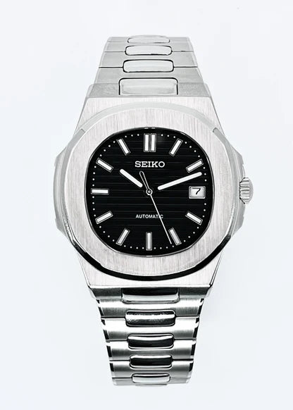 Nautic Mod "Classic Black" - Reloj personalizado con movimiento automático NH35 y cristal de zafiro | XP Watch Co.