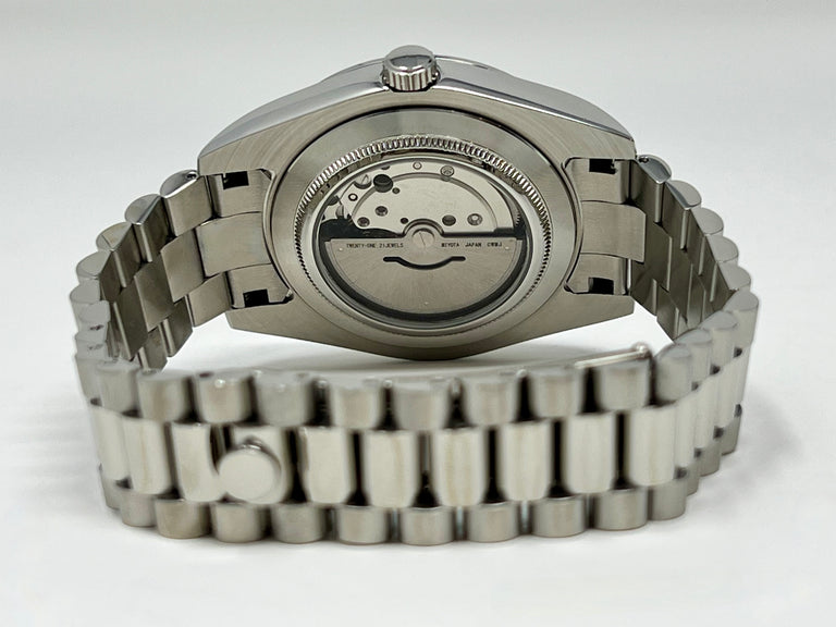 DD-President "Royal White Roman" - Reloj personalizado con movimiento NH35 y acero inoxidable 316L | XP Watch Co.