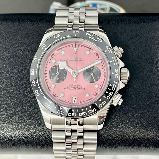 D-Racing "Pink" - Reloj personalizado con movimiento automático NH35 y cristal de zafiro | XP Watch Co.