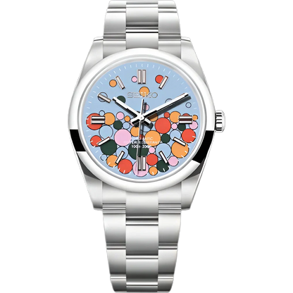 DJ-Fluted "Celebration Bubbles" (Non-Fluted Bezel) - Reloj personalizado con cristal de zafiro y acero 316L | XP Watch Co.