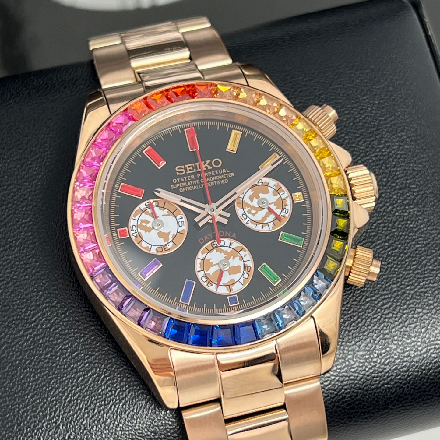 D-Racing "Rainbow" Rose Gold - Reloj personalizado con cristal de zafiro y acero inoxidable 316L | XP Watch Co.