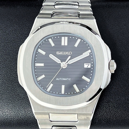 Nautic Mod "Classic Black" - Reloj personalizado con movimiento automático NH35 y cristal de zafiro | XP Watch Co.