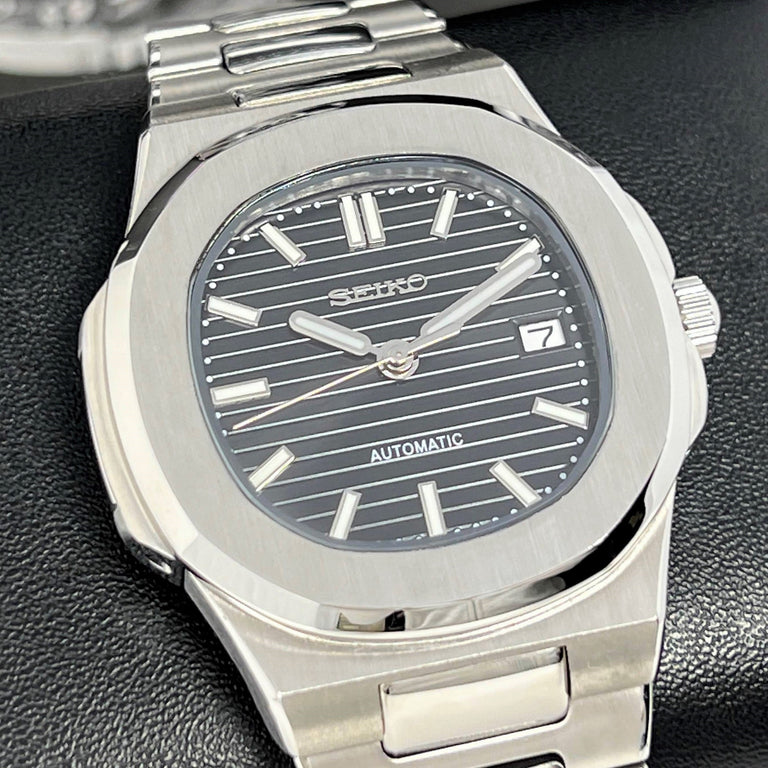 Nautic Mod "Classic Black" - Reloj personalizado con movimiento NH35 y acero inoxidable 316L | XP Watch Co.