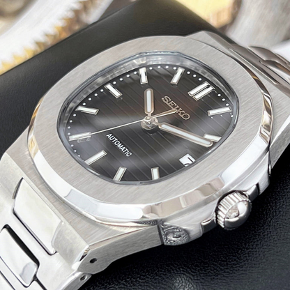 Nautic Mod "Classic Black" - Reloj personalizado con movimiento automático NH35 y cristal de zafiro | XP Watch Co.