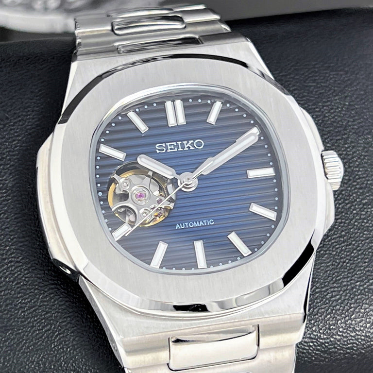 Nautic "Open Heart" Dark Blue - Reloj personalizado con cristal de zafiro y movimiento automático NH35 | XP Watch Co.