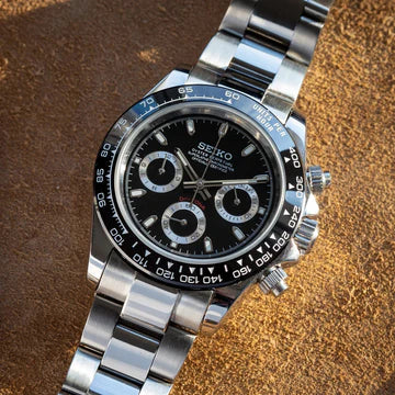 D-Racing "Panda Platinum" - Reloj personalizado con cronógrafo VK63 y acero inoxidable 316L | XP Watch Co.