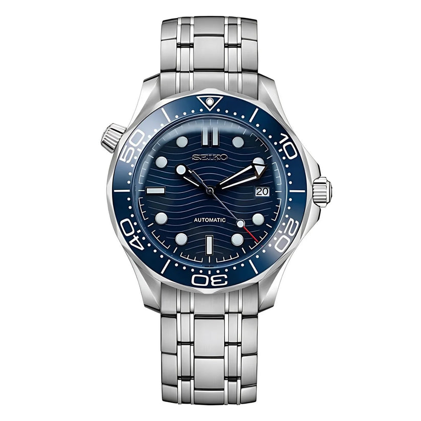 Mod Seamaster Diver Blue - Reloj personalizado con movimiento automático NH35 y cristal de zafiro | XP Watch Co.