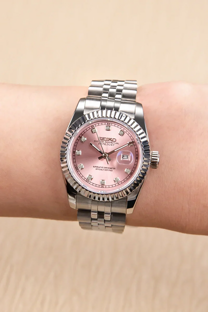 Ladyjust "Pink Diamond" - Reloj personalizado con cristal de zafiro y acero inoxidable 316L | XP Watch Co.