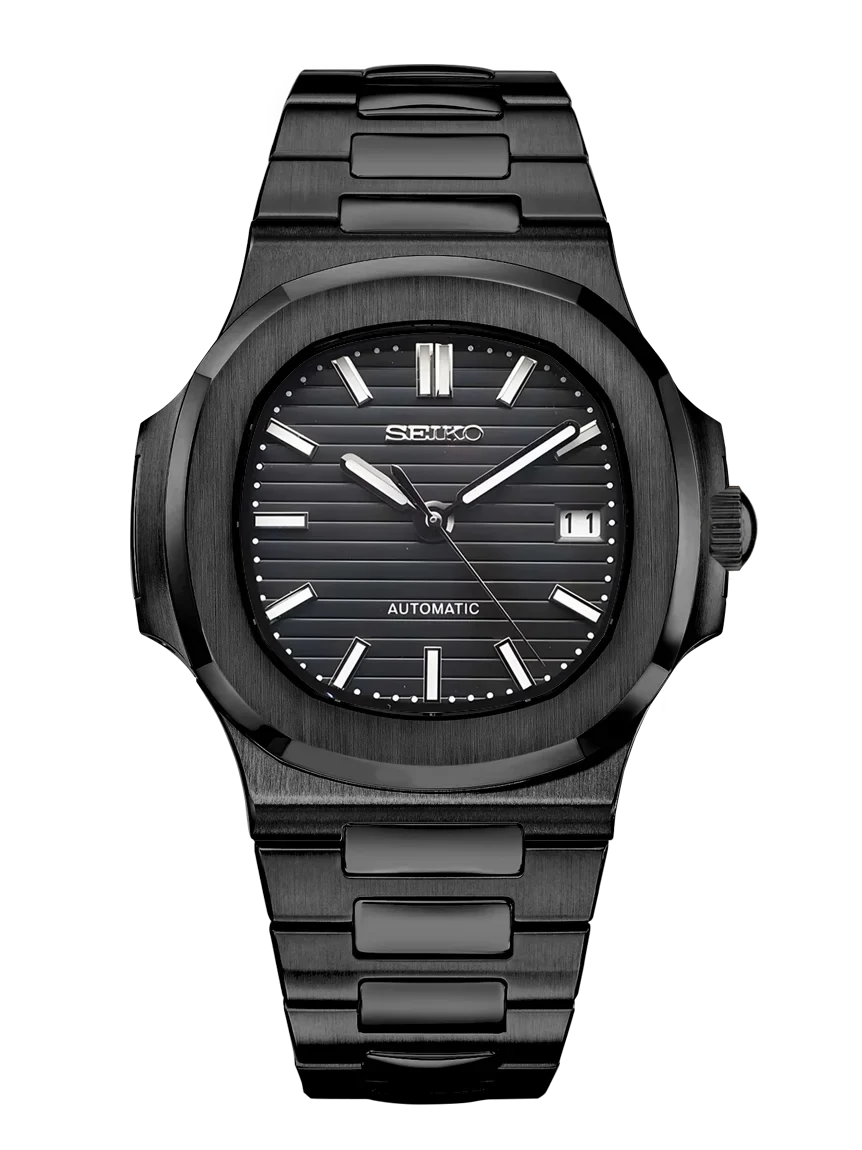 Nautic Mod "Midnight Black Stealth" - Reloj personalizado con movimiento automático NH35 y cristal de zafiro | XP Watch Co.