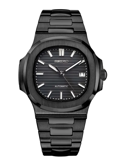 Nautic Mod "Midnight Black Stealth" - Reloj personalizado con movimiento automático NH35 y cristal de zafiro | XP Watch Co.