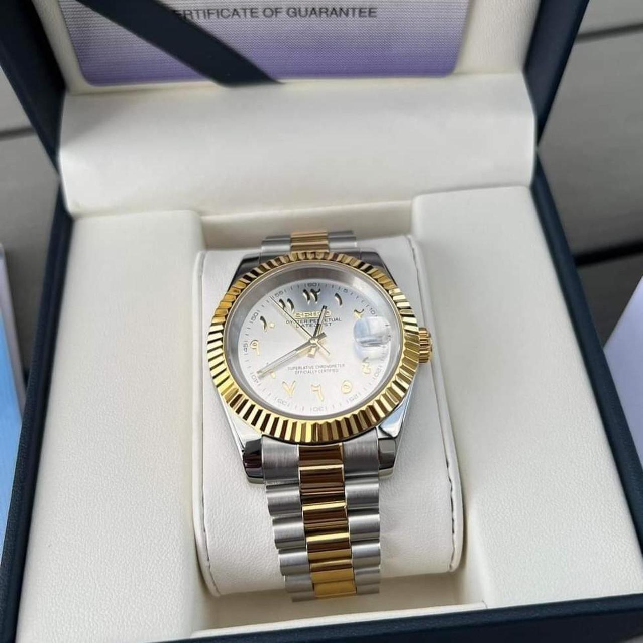 DJ-Fluted Two-Tone Arabic "Pure White" con movimiento NH35, acero 316L y cristal zafiro | XP Watch Co.