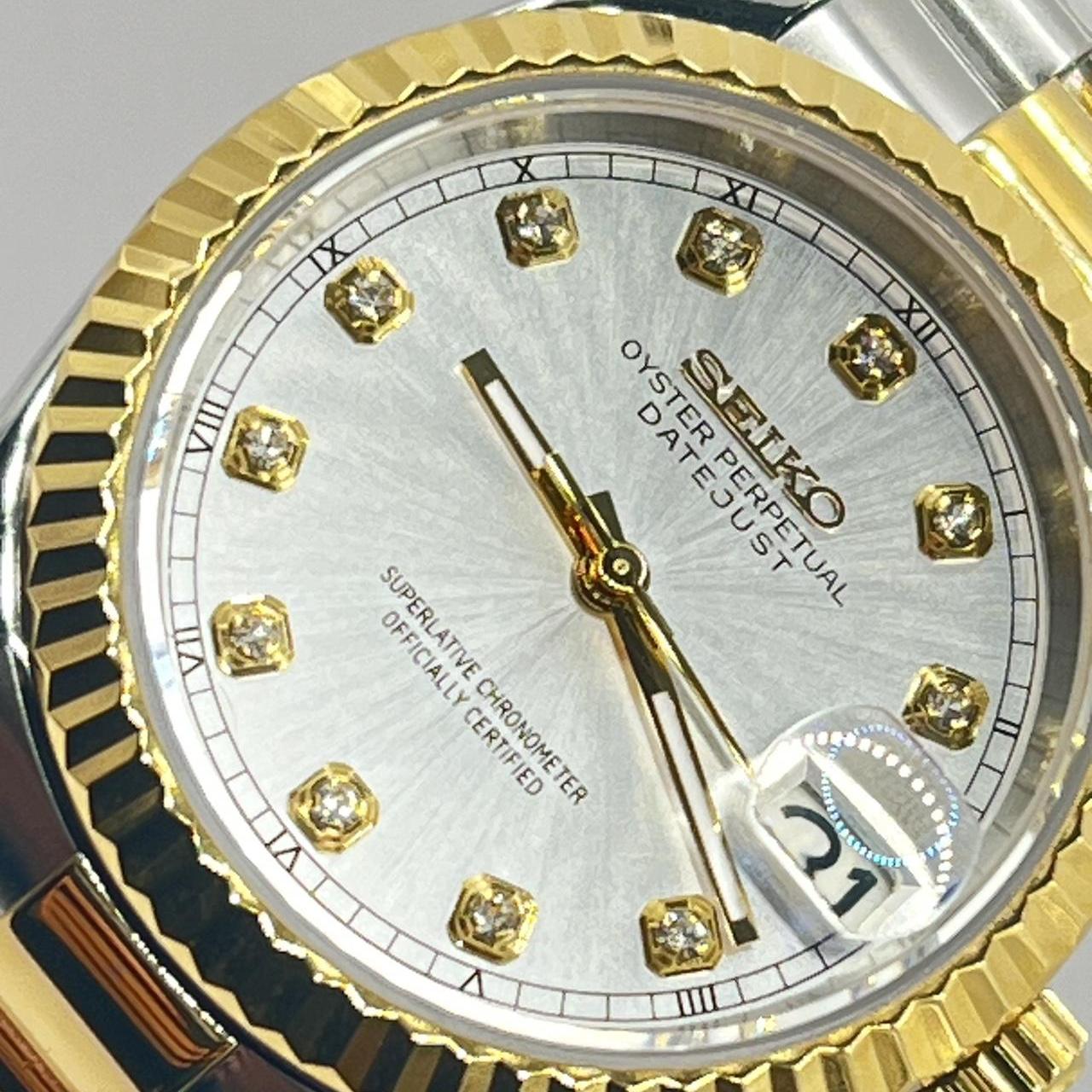 Ladyjust "Two-Tone Silver Diamond" con movimiento NH70 cristal zafiro acero 316L | XP Watch Co.