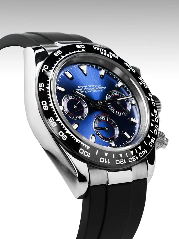D-Racing “Ocean Blue” | Bisel Black - Reloj personalizado con cronógrafo VK63 | XP Watch Co.